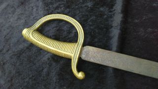 Antique 1800s Spanish Artillery Briquet Saber sword Marked Blade 5