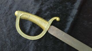 Antique 1800s Spanish Artillery Briquet Saber sword Marked Blade 7