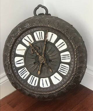 Antique Huge Junghans Art Nouveau Extra Brass Wall Clock @ 1890