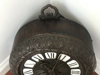ANTIQUE HUGE JUNGHANS ART NOUVEAU EXTRA BRASS WALL CLOCK @ 1890 7