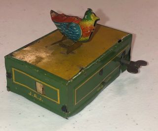 Early Vintage 1920’s/30’s Tin Litho Wind Up Bird—jaj—made In Germany Estate Work
