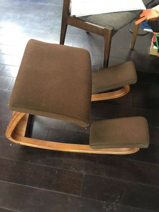 Euc Variable Balans Ergonomic Kneeling Chair Danish Brown Wool