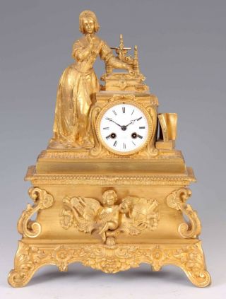 Henry Marc Paris A Mid 19th Century French Ormolu Figural Mantel Clock