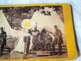 Vintage Stereoview Civil War Army of the Potomac Camp Life - Gen.  Neal Dow ' s Tent 2