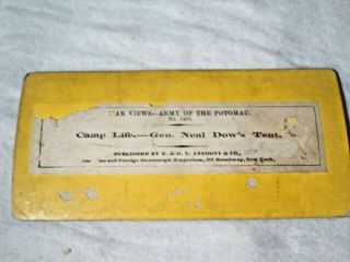 Vintage Stereoview Civil War Army of the Potomac Camp Life - Gen.  Neal Dow ' s Tent 4