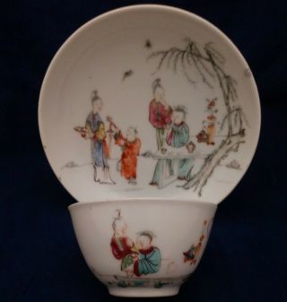 Antique Chinese Eggshell Porcelain Tea Bowl and Saucer Qianlong 乾隆 Qing 清代 1750 2