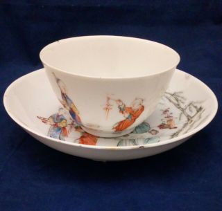 Antique Chinese Eggshell Porcelain Tea Bowl and Saucer Qianlong 乾隆 Qing 清代 1750 6
