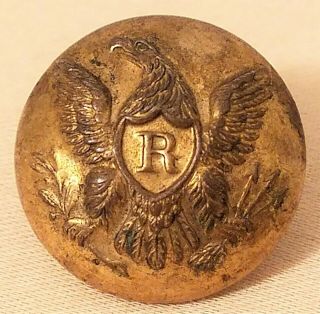 Civil War Non Dug Union Rifleman Brass Coat Button Scovill Mfg Co.  Waterbury