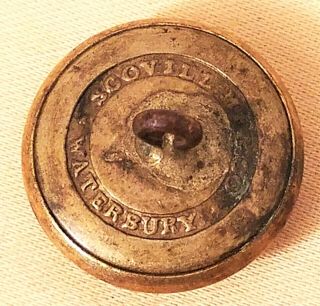 Civil War Non Dug Union Rifleman Brass Coat Button Scovill Mfg Co.  Waterbury 5