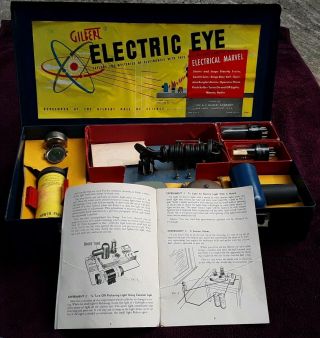 Rare Complete Antique Toy From 1949 Gilbert Electric Eye Set With Instructions 10