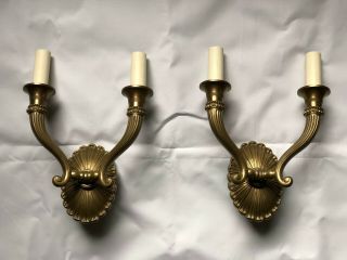 Vaughan Sudbury Antique Brass Two Arm Wall Sconce (pair)
