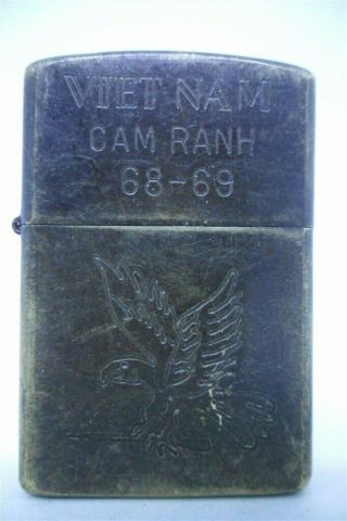 Vietnam War Zippo Lighter Cam Ranh 68 69 Vintage