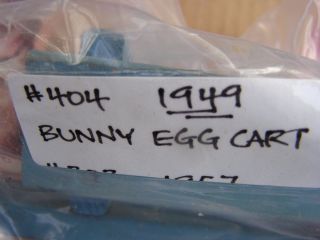 Vintage Fisher Price 404 Bunny Egg Cart 1949