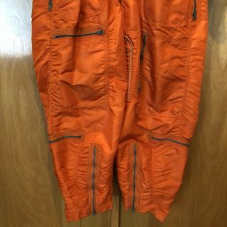 Vintage 1960s USAF Air Force CWU - 1/P Orange Flight Suit Hooded Medium Reg 5