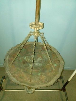 Antique Copper 6 Light 22 Diameter 38 High Pan Chandelier Ornate Pan See Photos 3