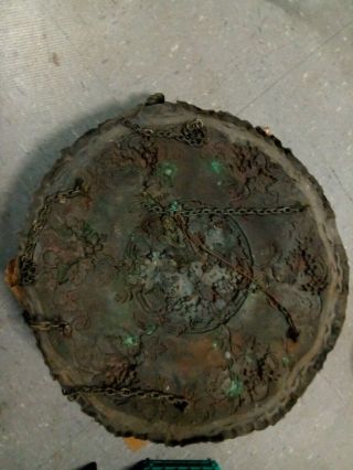 Antique Copper 6 Light 22 Diameter 38 High Pan Chandelier Ornate Pan See Photos 7