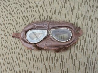 WW1 British R.  F.  C.  RAF Aviators High Altitude Fur Lined Issue Flying Goggles 2