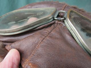 WW1 British R.  F.  C.  RAF Aviators High Altitude Fur Lined Issue Flying Goggles 5