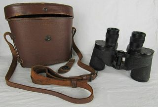 Wwii U.  S.  Military M13a1 6x30 Binoculars W/m17 Leather Case & Straps