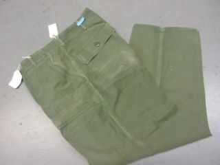 Us Vietnam Era 1967 Dated Og107 Fatigue Trousers 34 X 30 Cotton Twill Sateen