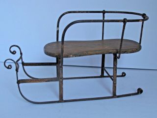 Antique Wood and iron Toy Sleigh for a Doll or Teddy Bear 3