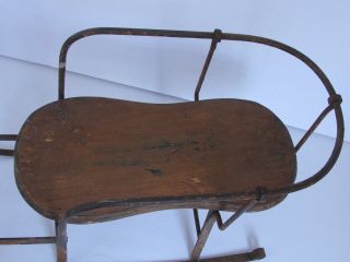 Antique Wood and iron Toy Sleigh for a Doll or Teddy Bear 5