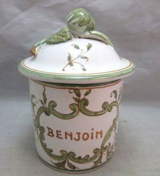 Vintage Benzion Apothecary Jar Made In France.  Benjoin