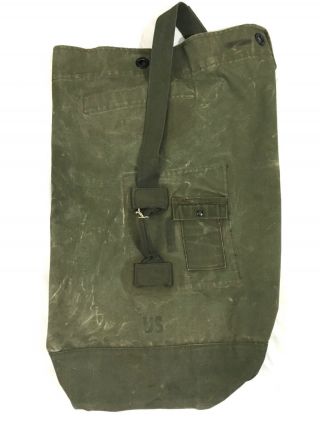 Vintage Vietnam Era Us Military Named Us Army Duffle Bag Shoulder Strap A33