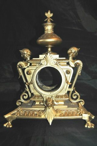 Antique French ? Spelter Mantle Shelf Clock Case Clock Parts