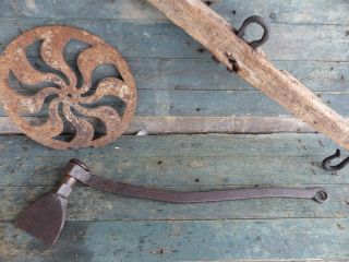 Primitive Antique Ships Wrought Iron Cauking Tool Hand Forged Rat Tail 18th Aafa