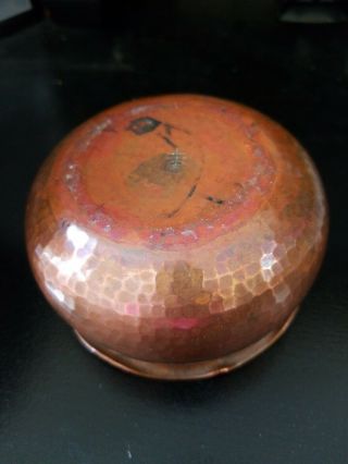 Arts & Crafts Hammered Copper Bowl marked Roycroft 2