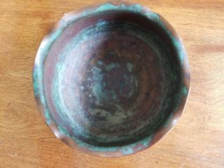 Arts & Crafts Hammered Copper Bowl marked Roycroft 4