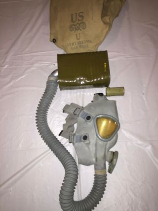 VINTAGE RARE WW2 GAS MASK WITH ORIG CARRY CASE AND ANTI DIM STICK - 3