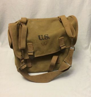 1942 Wwii Ww2 Us Army Atlantic Products M1936 Mussette Bag W/strap " Wa  Vav "