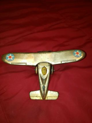 Vintage Marx Tin Litho Rollover Wind Up Toy Stunt Plane 19?? 2