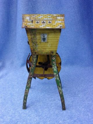 Antique 1930 Wolverine Tin Merry Miller Old Mill Mechanical Toy Sandy Andy Dog 4