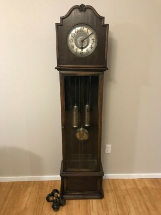 Antique " Arts And Crafts " Era Tall Case Grandfather Clock