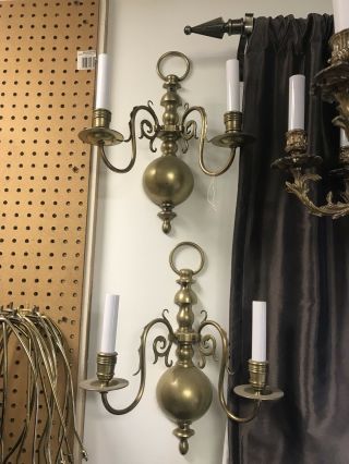 Antique Solid Brass Sconces From The 20’s