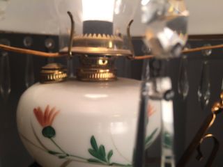 Victorian Manhattan Brass Co.  Hanging Parlor Lamp Light Motor Library Prisms 9
