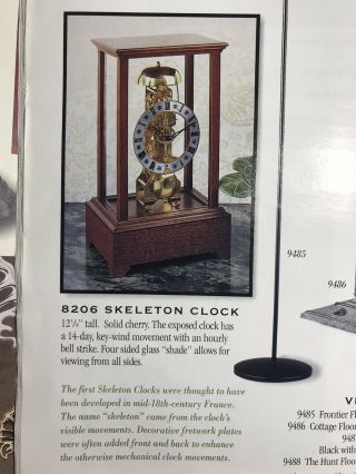 RARE Virginia Metalcrafters 8206 Skelton Mantle Shelf Desk Clock 10