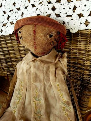 Ooak Primitive Folk Art Cloth Rag Doll Raggedy Ann By Orphan Annies