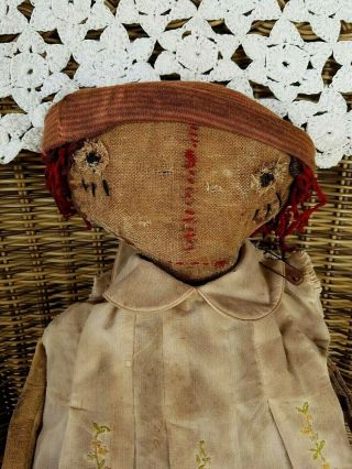OOAK PRIMITIVE FOLK ART Cloth Rag Doll RAGGEDY ANN by ORPHAN ANNIES 3
