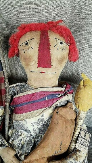 OOAK Artist Made Cloth Rag Doll HUGE LIBERTY ANN w/ by AMI JONES 6