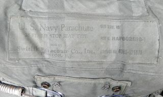 PARACHUTE U.  S.  Navy Switlik Parachute 28 FT.  Rip Stop Seat Type 10