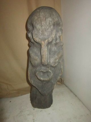 Large 16 " Gothic Antique Wood Carved Scary Gargoyle Demon Head
