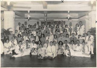 1941 Uss Mindanao Group Photo Ming Yuen Wan Chai Luk Kwok Hotel Hong Kong China