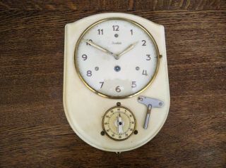 Antique Junghans Kitchen Clock,  Oval Shape,  Mech.  Clockwork,  Short - Term Alarm C