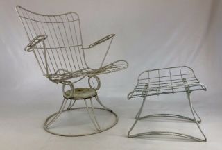 Mid - Century Modern Homecrest Bottemiller Outdoor Lounge Chair W/ Foot Stool