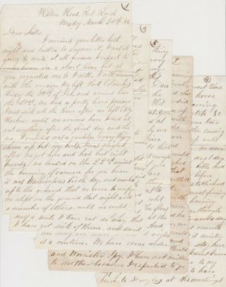 1862 Civil War Soldier Letter Hilton Head Port Royal Sc 28th Mass 10 Pgs