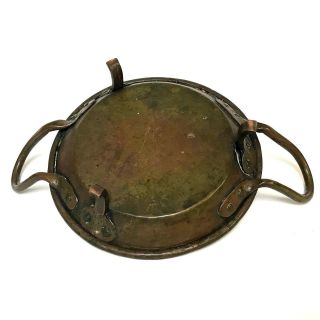 Heavy 19th Century Hand Forged Footed Copper Pan